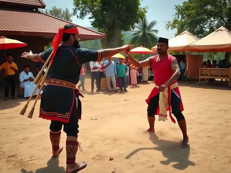 Manipuri Magic Moves Gameplay - Thang-Ta Tournament at Kangla Fort with Traditional Manipuri Crowd